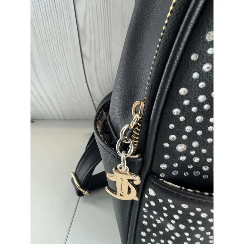Juicy Couture Black Rhinestone Dazzle Backpack Bling Sparkle - Picture 4 of 8